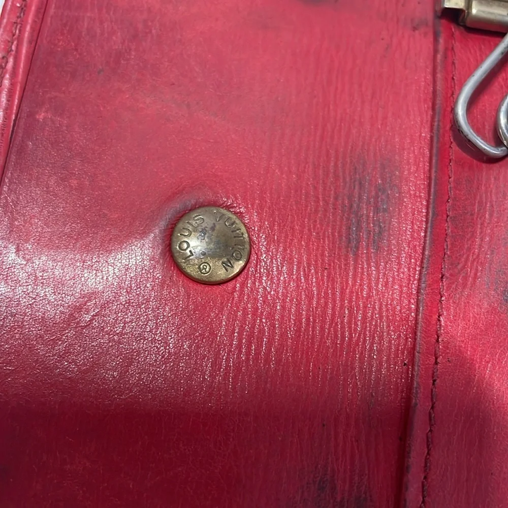 💎Red Louis Vuitton Epi Key case